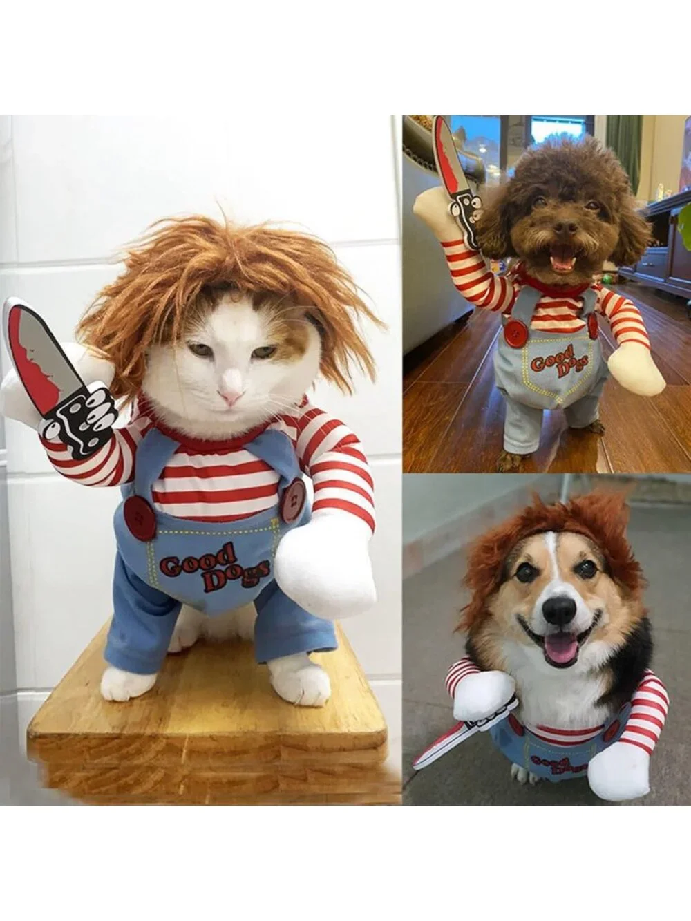 Pet Deadly Doll Dog Funny Clothes Party Costume Cosplay Halloween Christmas
